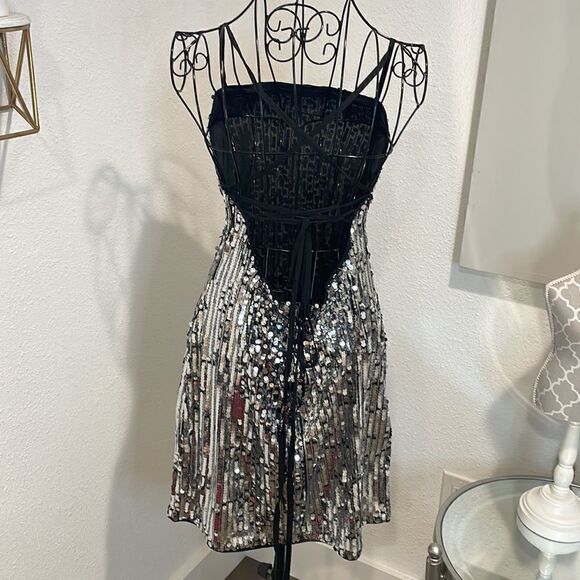 H&M black and silver Short Sequined Dress | size M | NWT - Picture 9 of 9